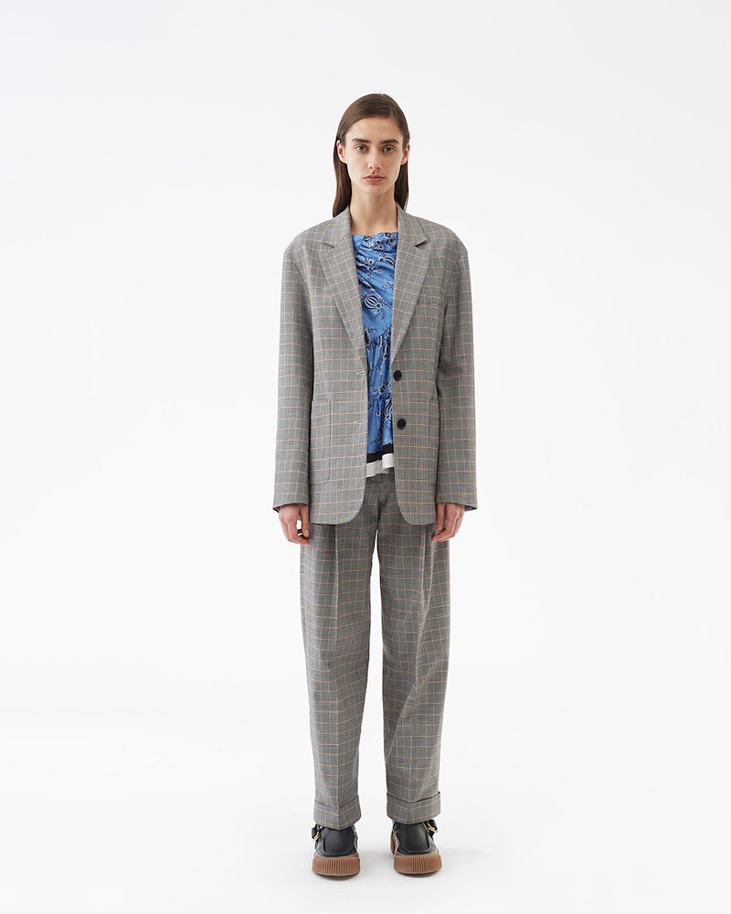Oversized Wool Checked Blazer-black #0 Oversized Wool Checked Blazer, Black & white check wool & cotton blend Oversized Wool Checked Blazer from 3.1 Phillip Lim. - 0