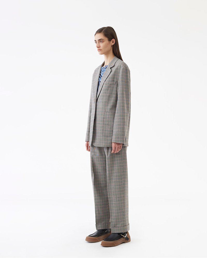 Oversized Wool Checked Blazer-black #1 Oversized Wool Checked Blazer, Black & white check wool & cotton blend Oversized Wool Checked Blazer from 3.1 Phillip Lim. - 1