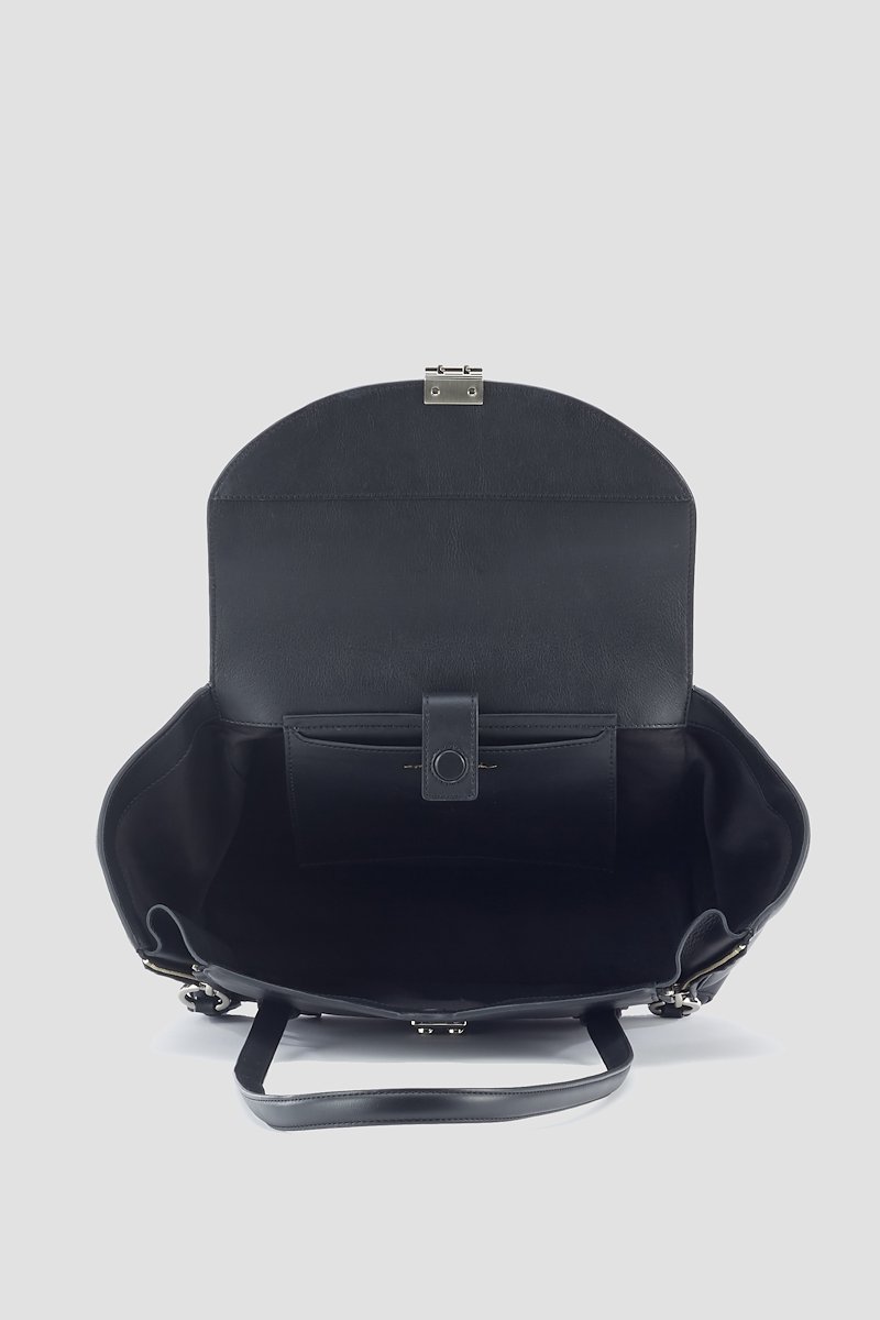 Pashli Medium Shoulder Bag-black #1 Pashli Medium Shoulder Bag, Black calf leather Pashli medium shoulder bag from 3.1 PHILLIP LIM featuring two rounded top handles, silver-tone hardware, padlock fastening, internal slip pocket and zip details.- 3