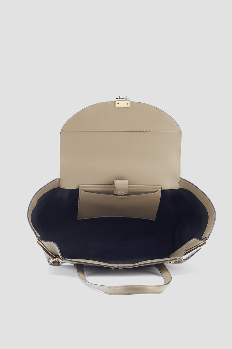 Pashli Medium Shoulder Bag-brown #1 Pashli Medium Shoulder Bag, Brown calf leather Pashli medium shoulder bag from 3.1 PHILLIP LIM featuring two rounded top handles, gold-tone hardware, padlock fastening, internal slip pocket and zip details.- 3