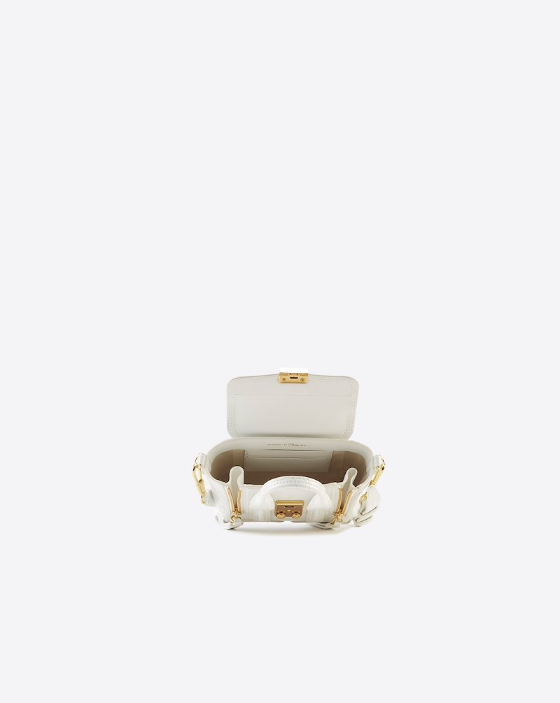 Pashli Nano Satchel-white #0 Pashli Nano Satchel, Need more proof that the best gifts in life come in the smallest of packages? This Pashli Nano crossbody bag from 3.1 Phillip Lim might just be what Shakespeare had in mind when he wrote: "though she be but little, she is fierce." It packs a punch - and your favourite lipstick. Featuring an embossed crocodile effect, gold-tone hardware, a chain and leather strap, a foldover top with magnetic closure and internal slip pockets.- 2
