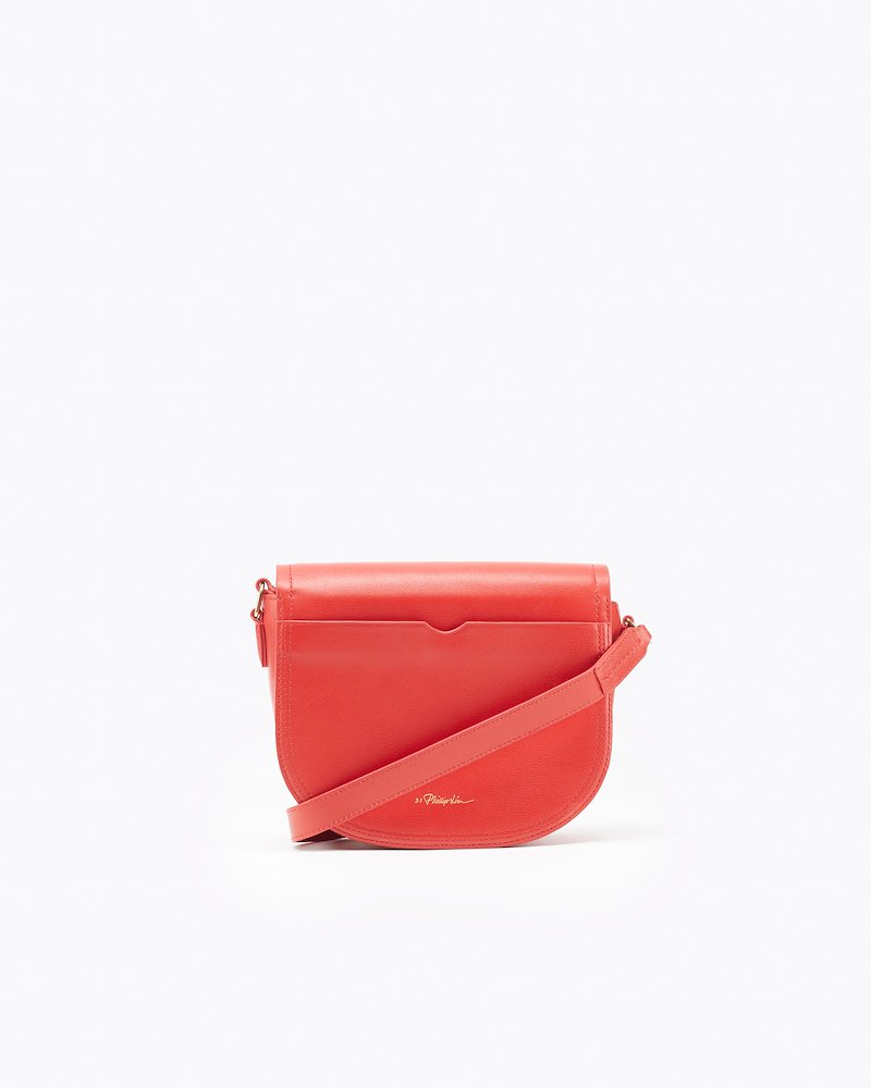 Pashli Saddle-red #0 Pashli Saddle, Red calf leather Pashli Saddle crossbody bag from 3.1 Phillip Lim featuring adjustable shoulder strap, clasp fastening, gold-tone hardware, main compartment, internal card slots and front slip pocket.- 2