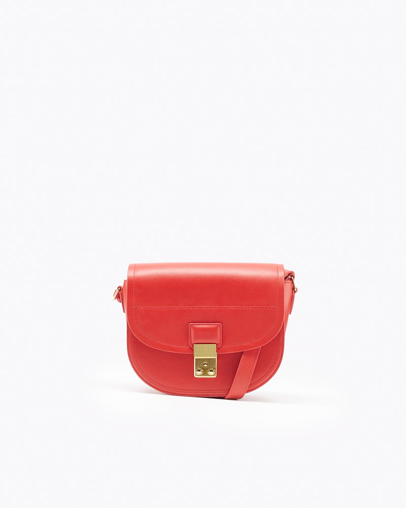 Pashli Saddle-red #0 Pashli Saddle, Red calf leather Pashli Saddle crossbody bag from 3.1 Phillip Lim featuring adjustable shoulder strap, clasp fastening, gold-tone hardware, main compartment, internal card slots and front slip pocket.- 0