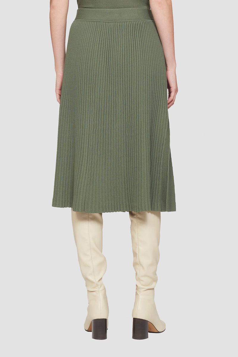 Pleated Tie Waist Skirt-green #1 Pleated Tie Waist Skirt, null- 3