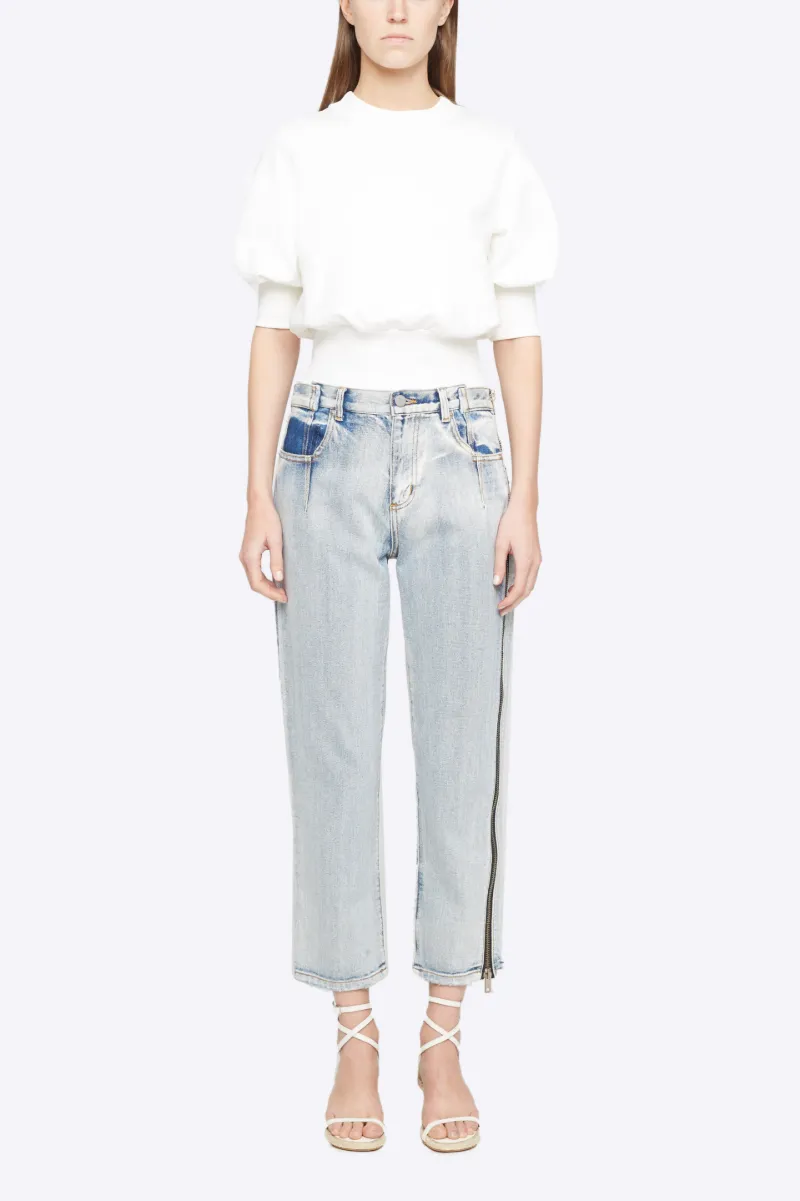 terry crop boyfriend sweatshirt