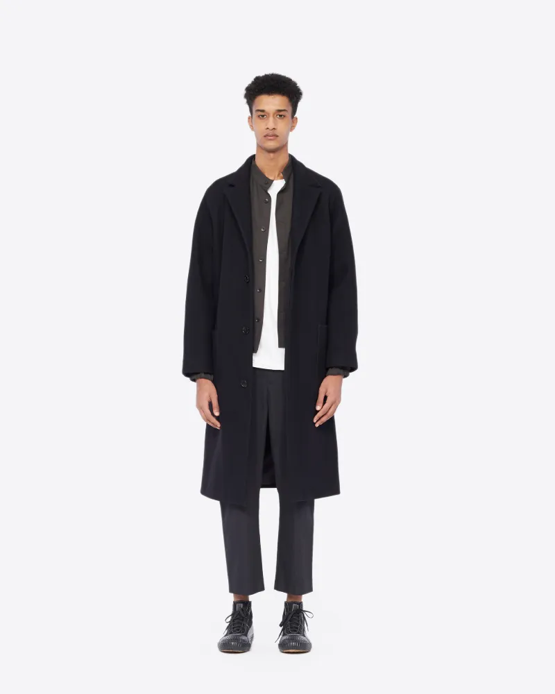 raglan sleeve wool coat