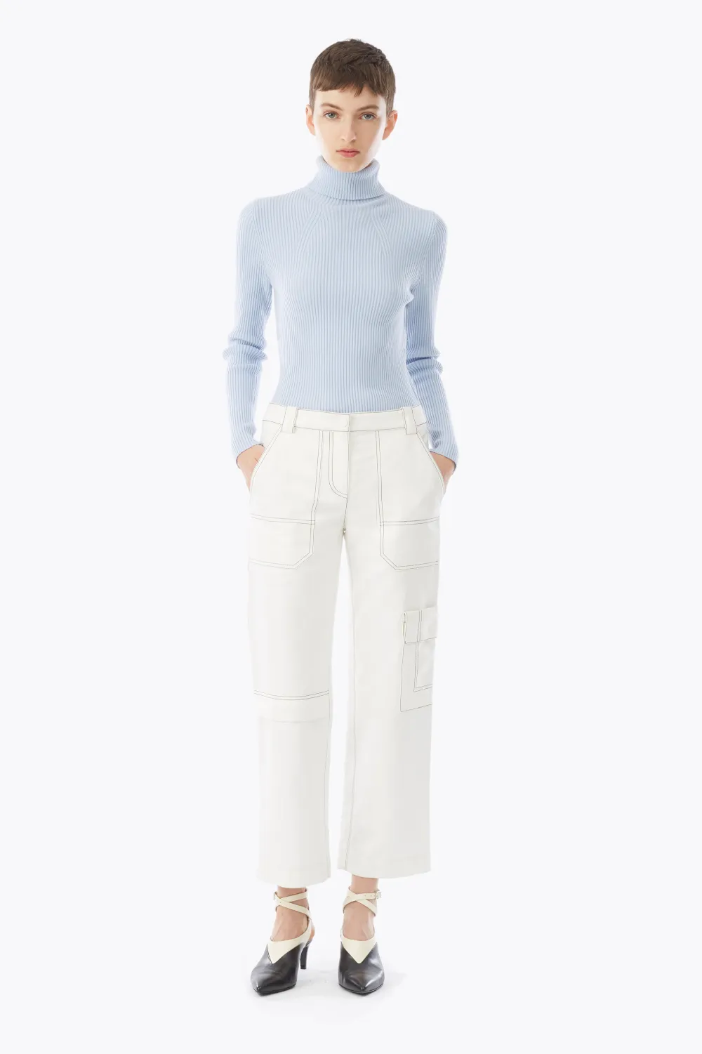 grey ribbed turtleneck