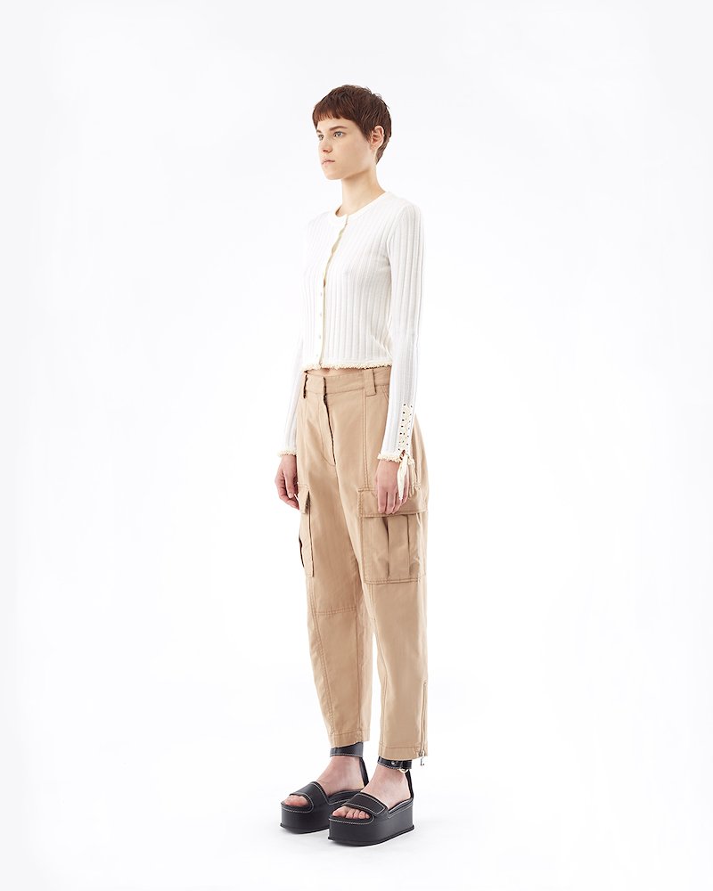 Ribbed Wool Cardigan-white #1 Ribbed Wool Cardigan, Antique white wool Ribbed Wool Cardigan from 3.1 Phillip Lim. - 1