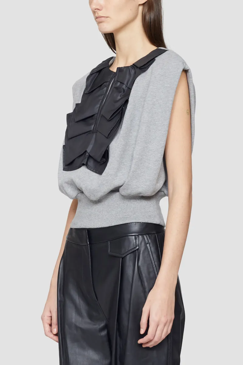 Grey ruffle shirt Clearance