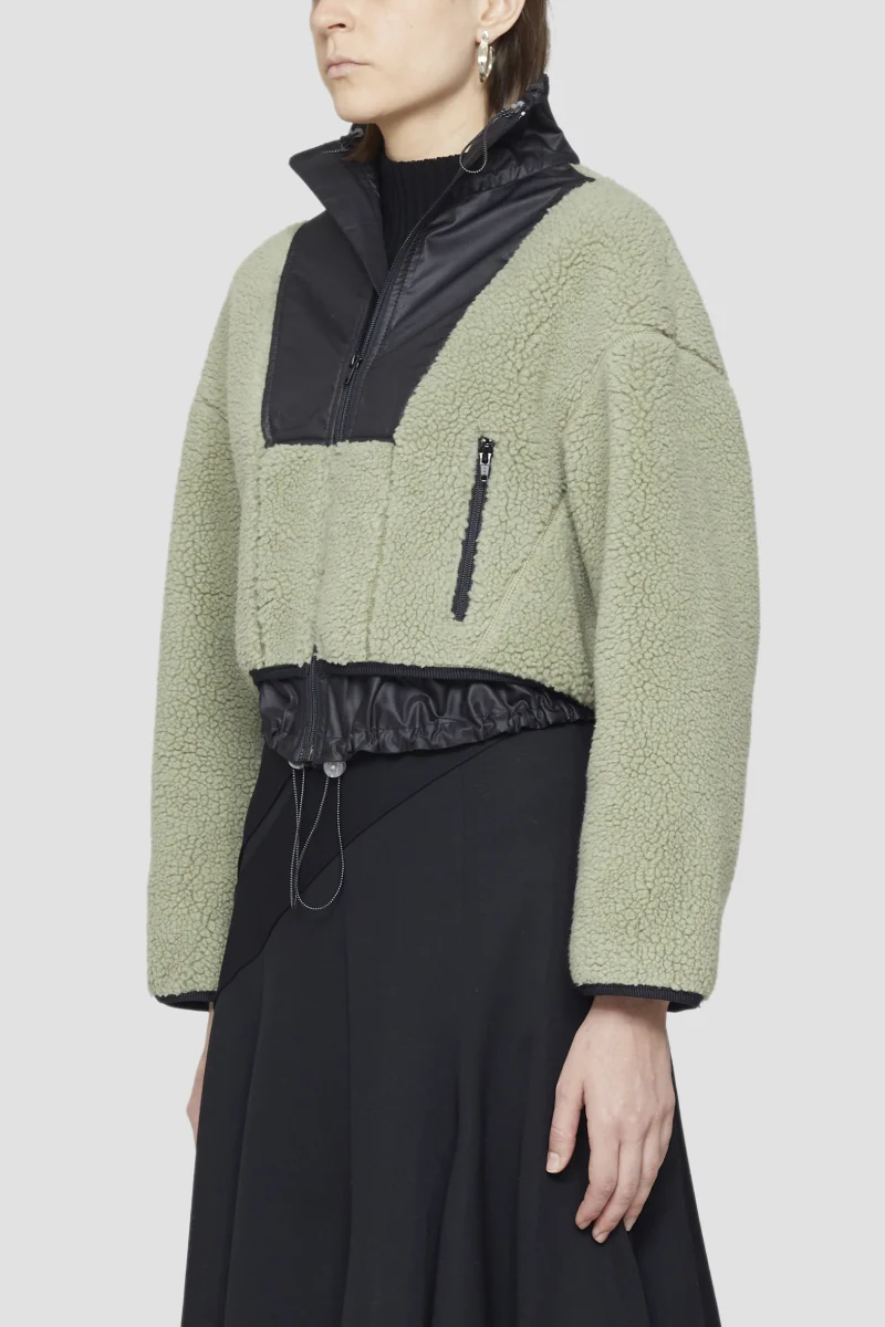 sherpa cropped coat