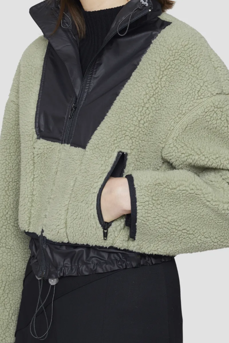 cropped sherpa pullover