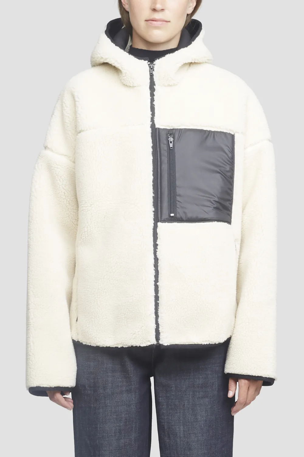 sherpa jacket with hood