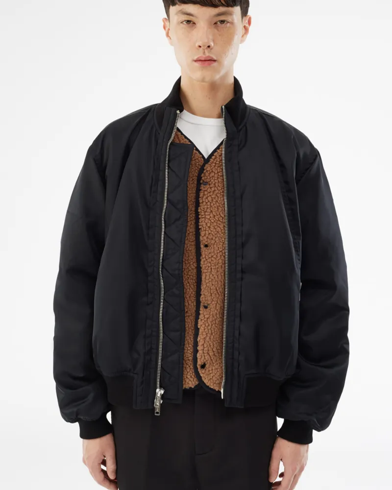 sherpa lined bomber jacket