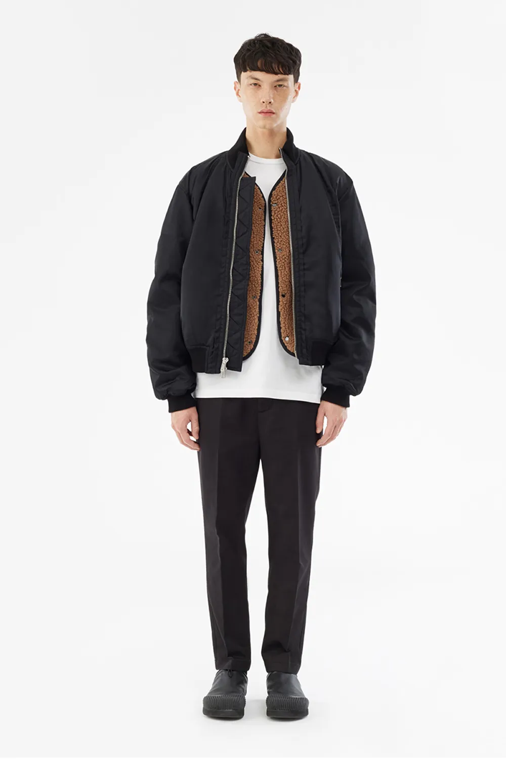 sherpa lined bomber jacket