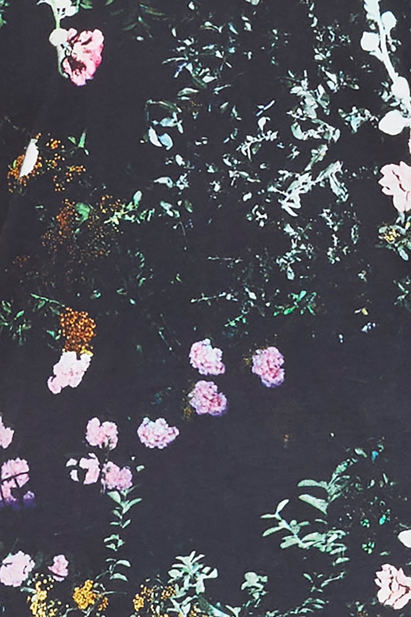 Short Sleeve Printed Floral T-Shirt-black #0 Short Sleeve Printed Floral T-Shirt, black/multicolour cotton all-over floral print crew neck short sleeves- 4