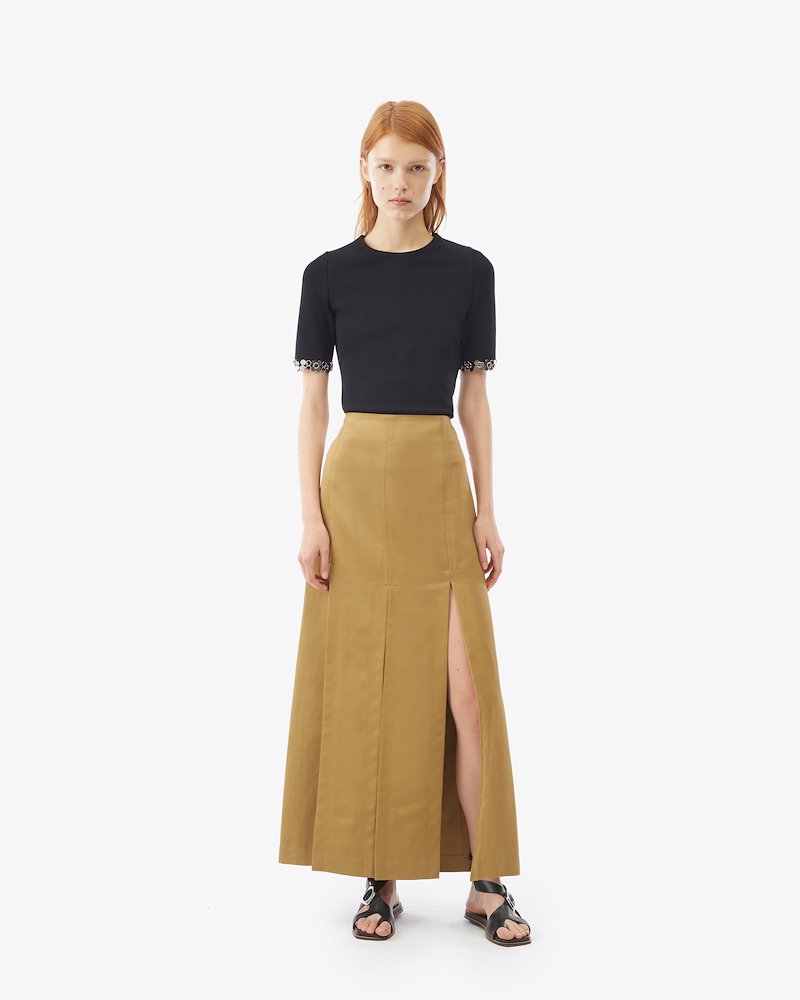 Short Sleeved T-Shirt with Embellished Sleeve Trim-black #0 Short Sleeved T-Shirt with Embellished Sleeve Trim, Black Short Sleeved T-Shirt with Embellished Sleeve Trim from 3.1 Phillip Lim. - 0