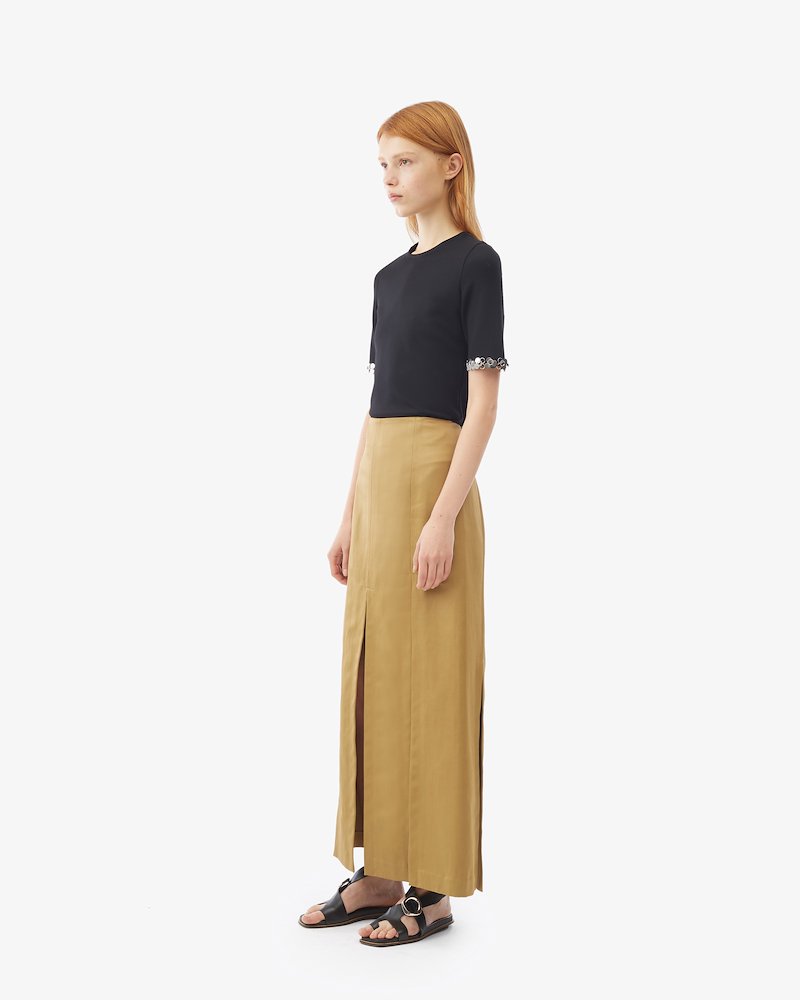 Short Sleeved T-Shirt with Embellished Sleeve Trim-black #1 Short Sleeved T-Shirt with Embellished Sleeve Trim, Black Short Sleeved T-Shirt with Embellished Sleeve Trim from 3.1 Phillip Lim. - 1