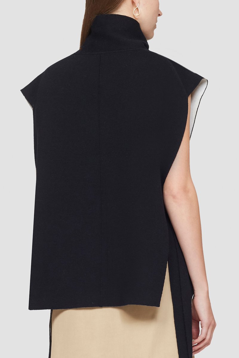 Sleeveless Double Face Wool Turtleneck-black #1 Sleeveless Double Face Wool Turtleneck, null- 3