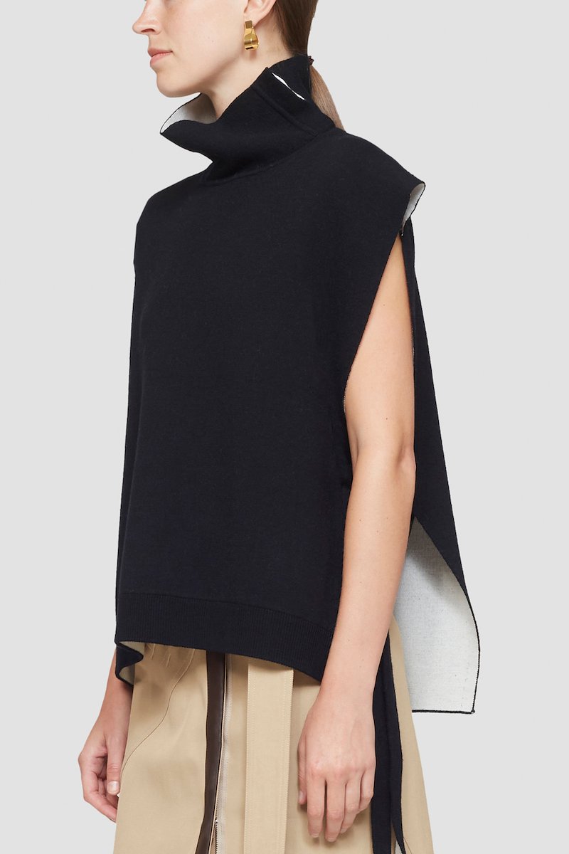 Sleeveless Double Face Wool Turtleneck-black #1 Sleeveless Double Face Wool Turtleneck, null- 5