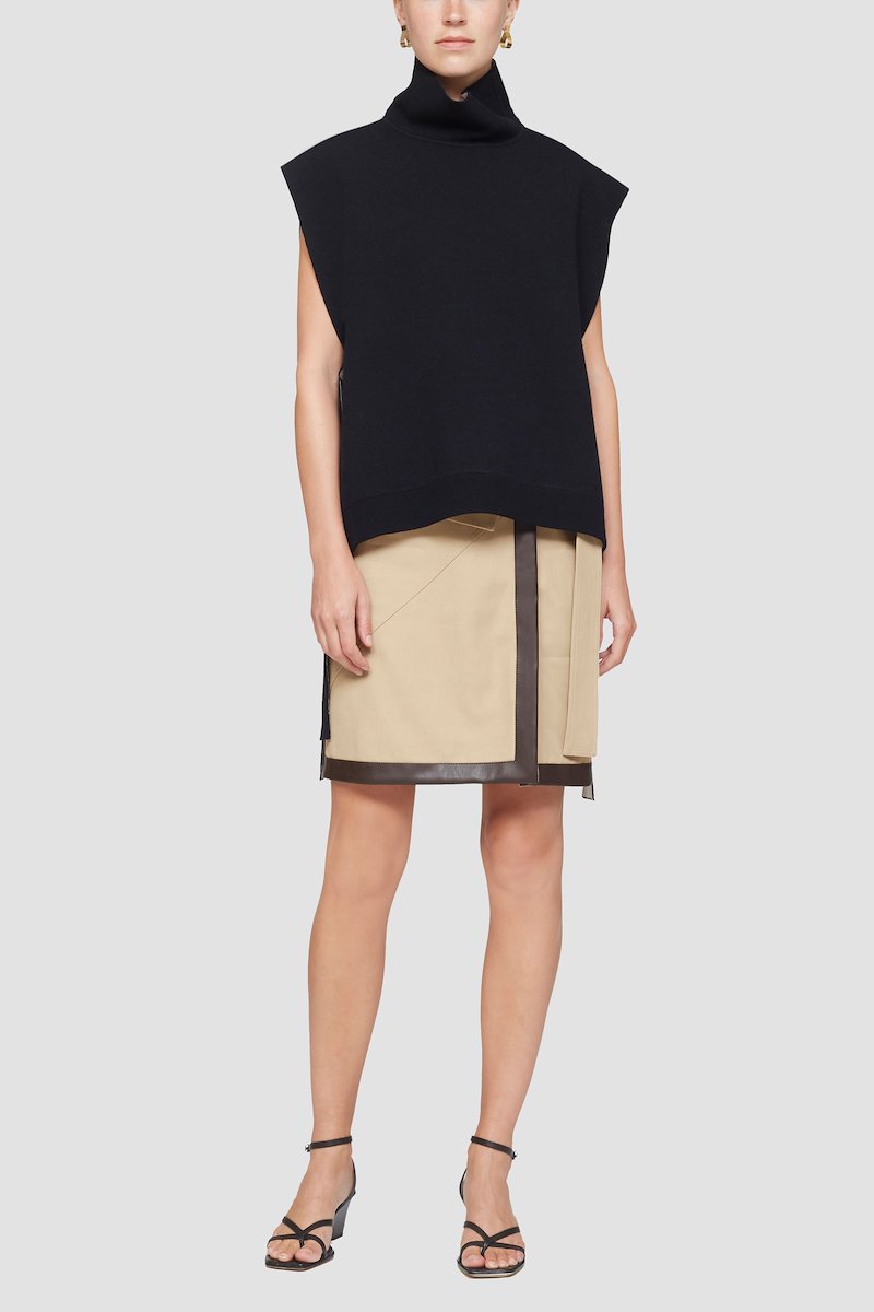 Sleeveless Double Face Wool Turtleneck-black #0 Sleeveless Double Face Wool Turtleneck, null- 4