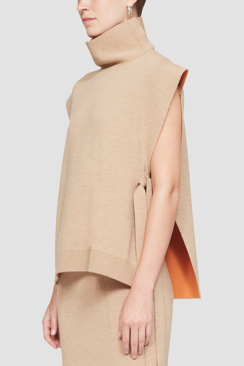 Sleeveless Double Face Wool Turtleneck-neutrals #0 Sleeveless Double Face Wool Turtleneck, null- 2