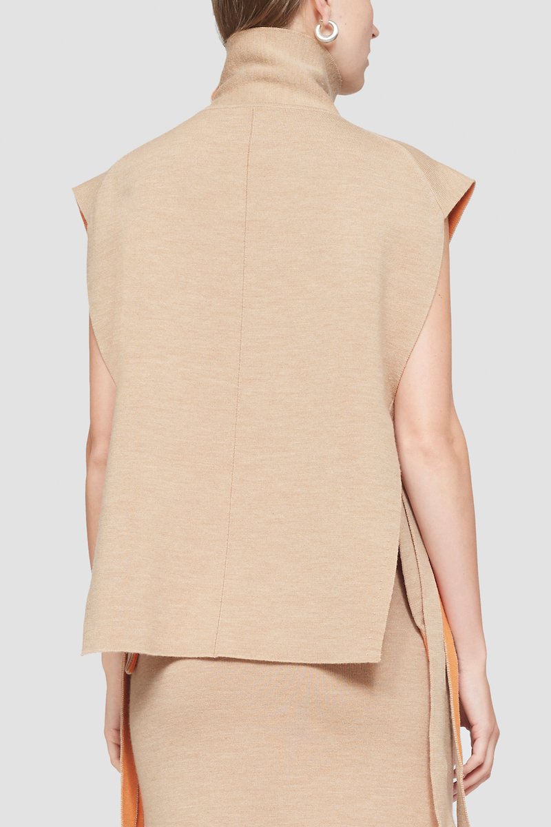Sleeveless Double Face Wool Turtleneck-neutrals #1 Sleeveless Double Face Wool Turtleneck, null- 3