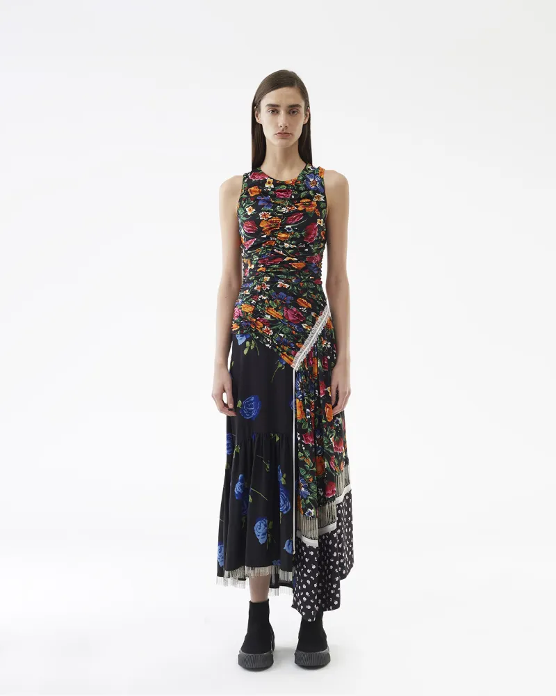 patchwork floral dress