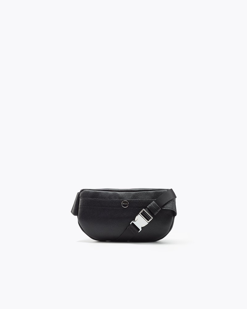 Slim Zipped Belt Bag-black #0 Slim Zipped Belt Bag, Black calf leather slim zipped belt bag from 3.1 Phillip Lim featuring grained texture, logo print to the front, top zip fastening and clip fastening.- 2