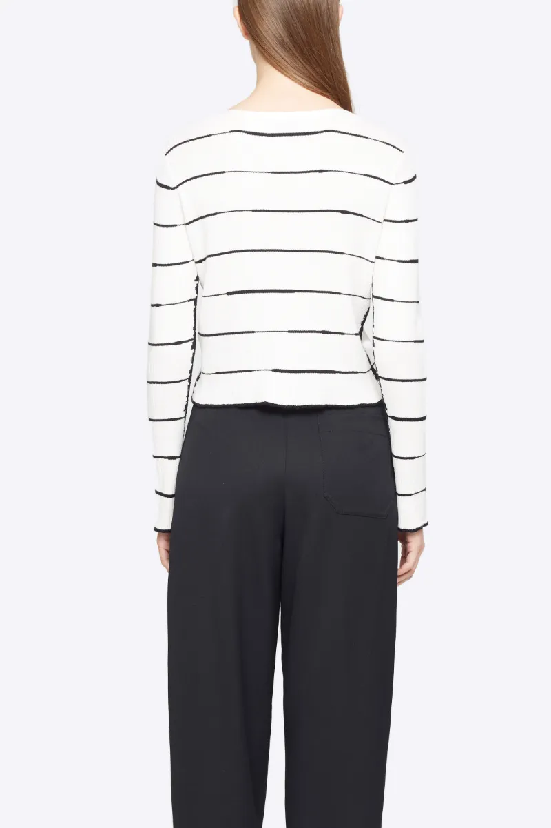 ribbed cardigan white