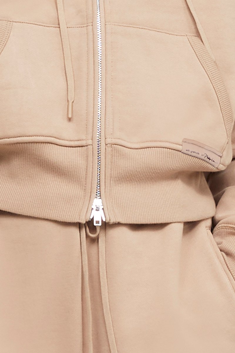 The Don’t Sweat It Zip-Up-neutrals #0 The Don’t Sweat It Zip-Up, Palomino Natural (Veg)->Cotton DONT SWEAT IT TERRY ZIP-UP from 3.1 Phillip Lim. - 4