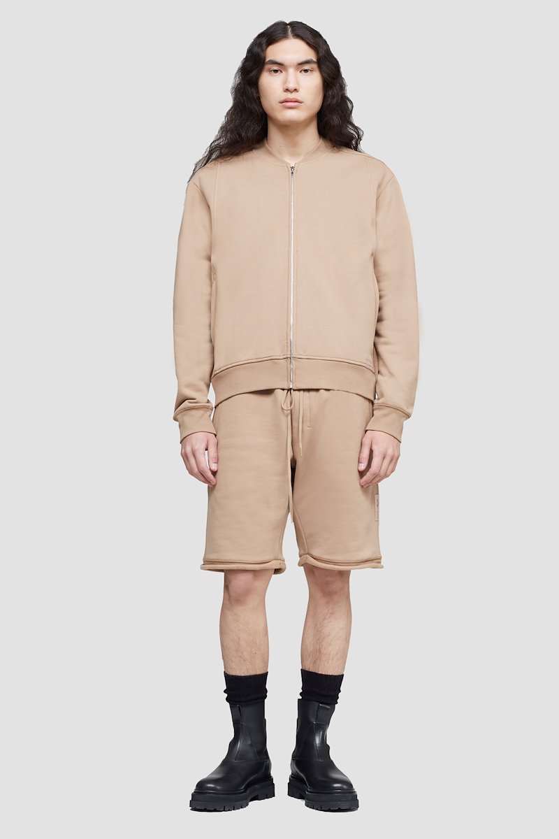 The Everyday Bomber-neutrals #0 The Everyday Bomber, Camel brown cotton Everyday cotton bomber jacket from 3.1 PHILLIP LIM featuring ribbed band collar, front zip fastening, long sleeves, two side welt pockets and ribbed hem.- 4