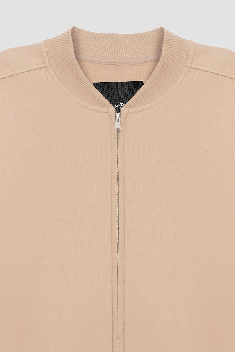 The Everyday Bomber-neutrals #1 The Everyday Bomber, Camel brown cotton Everyday cotton bomber jacket from 3.1 PHILLIP LIM featuring ribbed band collar, front zip fastening, long sleeves, two side welt pockets and ribbed hem.- 9