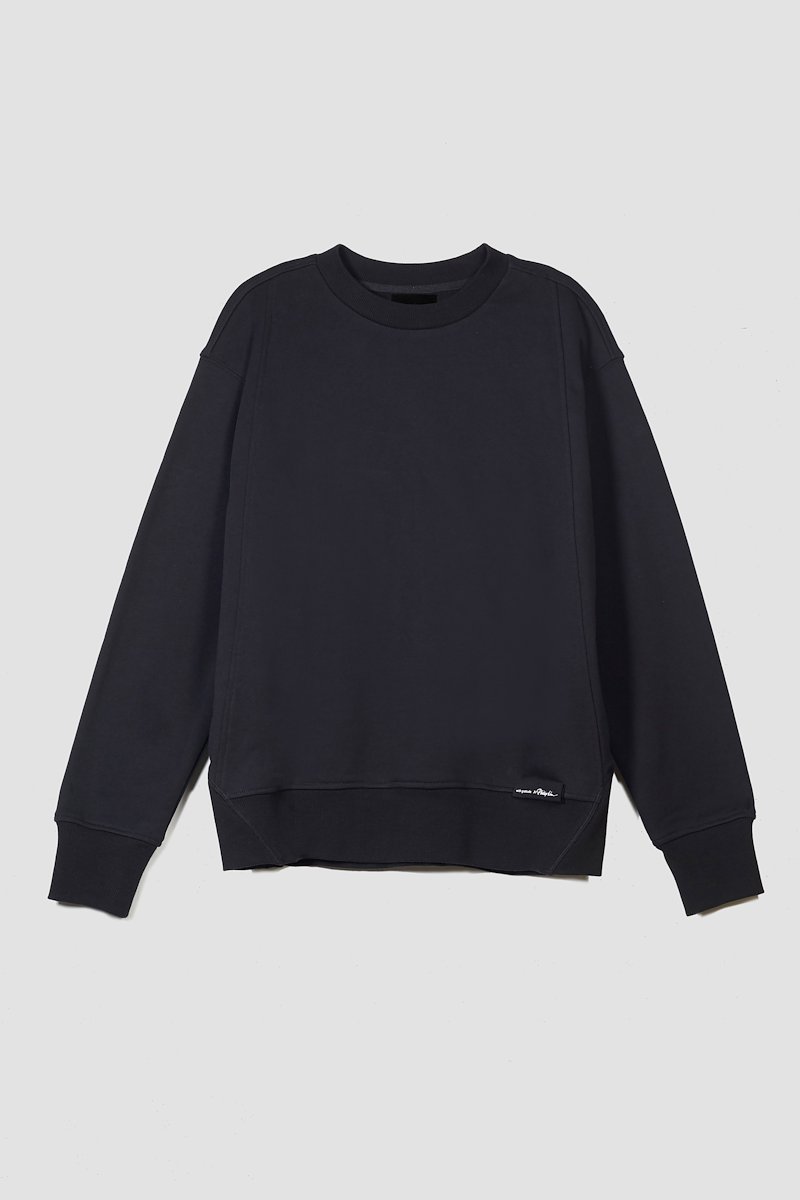 The Everyday Crew Sweatshirt-black #0 The Everyday Crew Sweatshirt, True black cotton Everyday sweatshirt from 3.1 PHILLIP LIM featuring ribbed detailing, logo patch to the front, crew neck, long sleeves, elasticated cuffs and straight hem.- 4