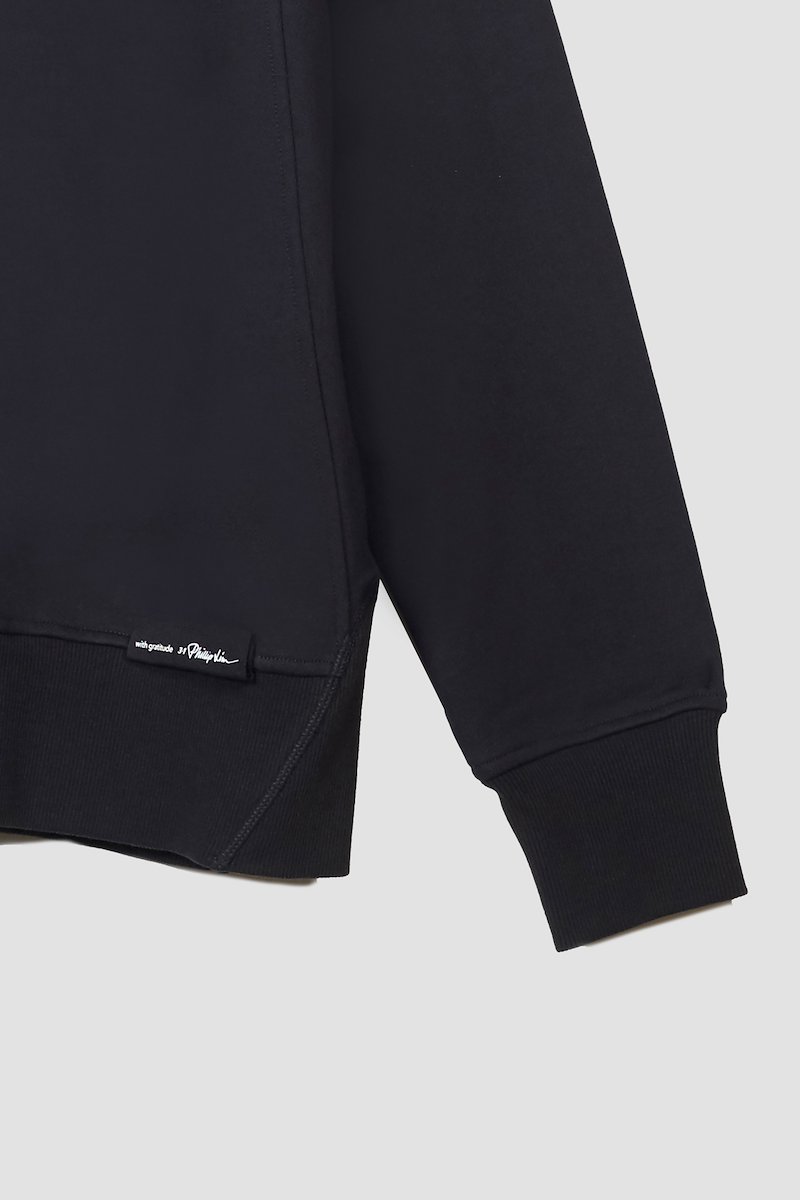 The Everyday Crew Sweatshirt-black #0 The Everyday Crew Sweatshirt, True black cotton Everyday sweatshirt from 3.1 PHILLIP LIM featuring ribbed detailing, logo patch to the front, crew neck, long sleeves, elasticated cuffs and straight hem.- 6