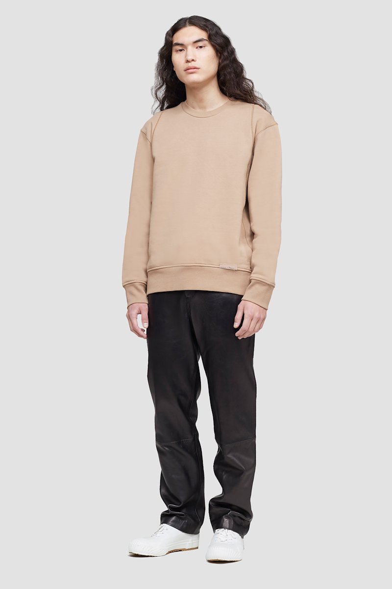 The Everyday Crew Sweatshirt-neutrals #0 The Everyday Crew Sweatshirt, Camel brown cotton logo-patch detail sweatshirt from 3.1 PHILLIP LIM featuring logo patch to the front, ribbed detailing, crew neck, long sleeves and straight hem.- 0