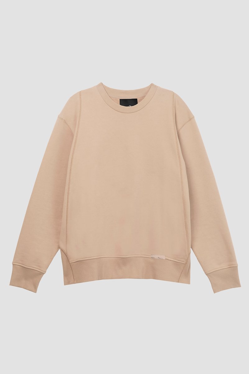 The Everyday Crew Sweatshirt-neutrals #0 The Everyday Crew Sweatshirt, Camel brown cotton logo-patch detail sweatshirt from 3.1 PHILLIP LIM featuring logo patch to the front, ribbed detailing, crew neck, long sleeves and straight hem.- 6
