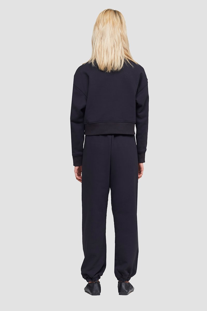 The Everyday Crew Sweatshirt-black #1 The Everyday Crew Sweatshirt, Black cotton logo-patch detail sweatshirt from 3.1 PHILLIP LIM featuring logo patch to the side, ribbed detailing, drop shoulder, crew neck, long sleeves and straight hem.- 3