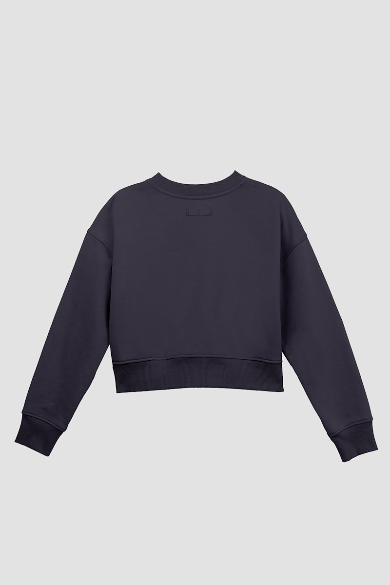 The Everyday Crew Sweatshirt-black #0 The Everyday Crew Sweatshirt, Black cotton logo-patch detail sweatshirt from 3.1 PHILLIP LIM featuring logo patch to the side, ribbed detailing, drop shoulder, crew neck, long sleeves and straight hem.- 6