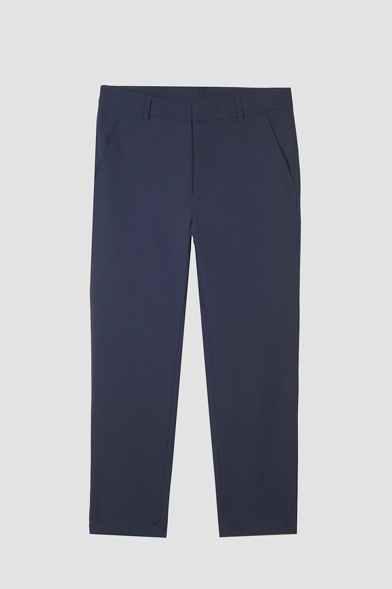 The Saddle Trouser-blue #0 The Saddle Trouser, Navy blue mid-rise tapered trousers from 3.1 PHILLIP LIM featuring mid-rise, belt loops, concealed front fastening, two side slit pockets and two rear button-fastening jetted pockets.- 4