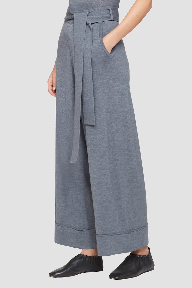 Tie Waist Wide Leg Pant-grey #0 Tie Waist Wide Leg Pant, null- 2
