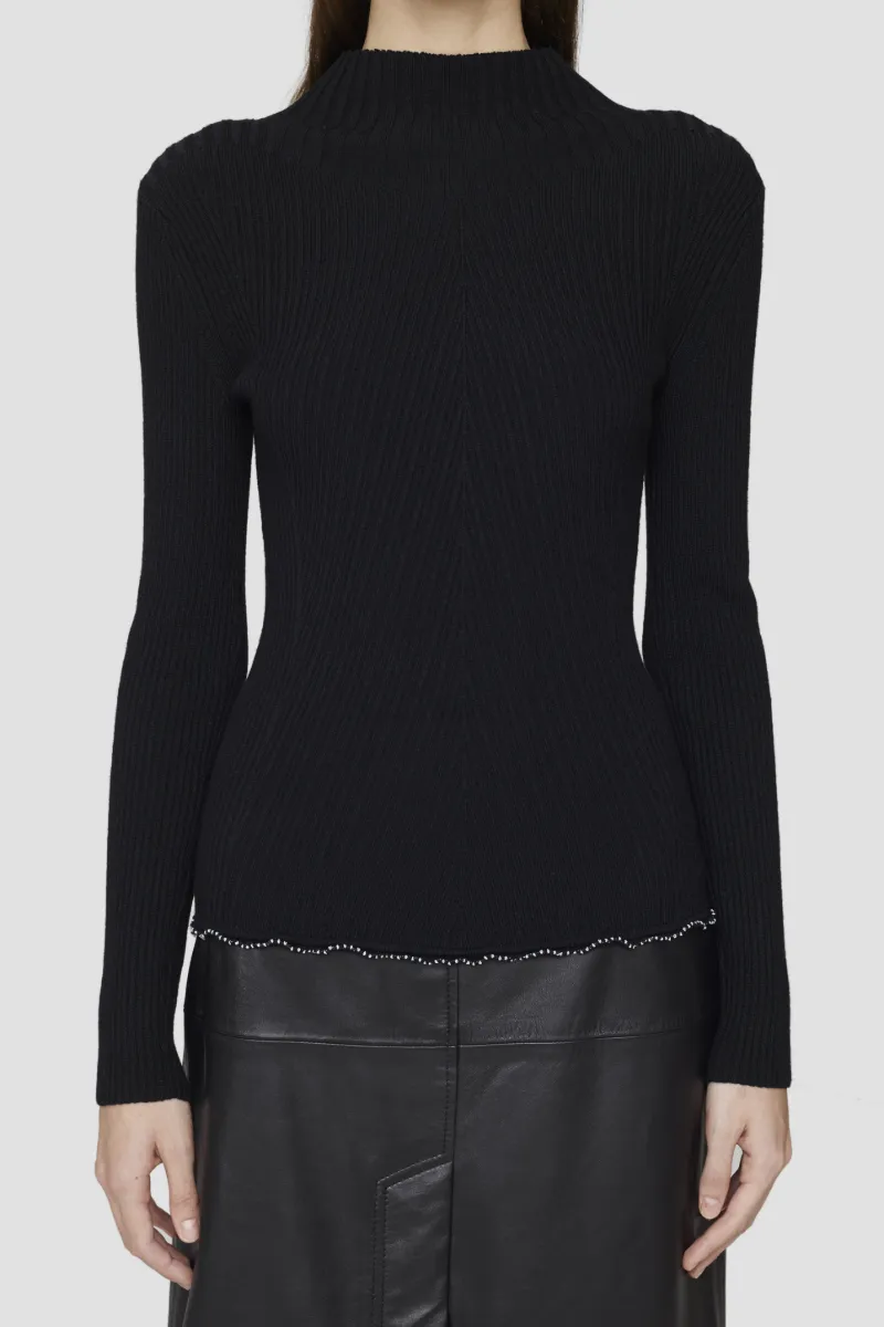 ribbed black sweater