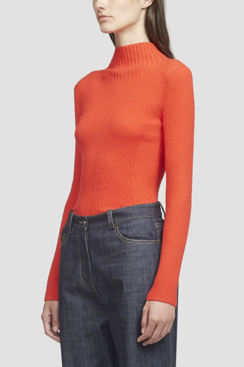 turtleneck ribbed sweater