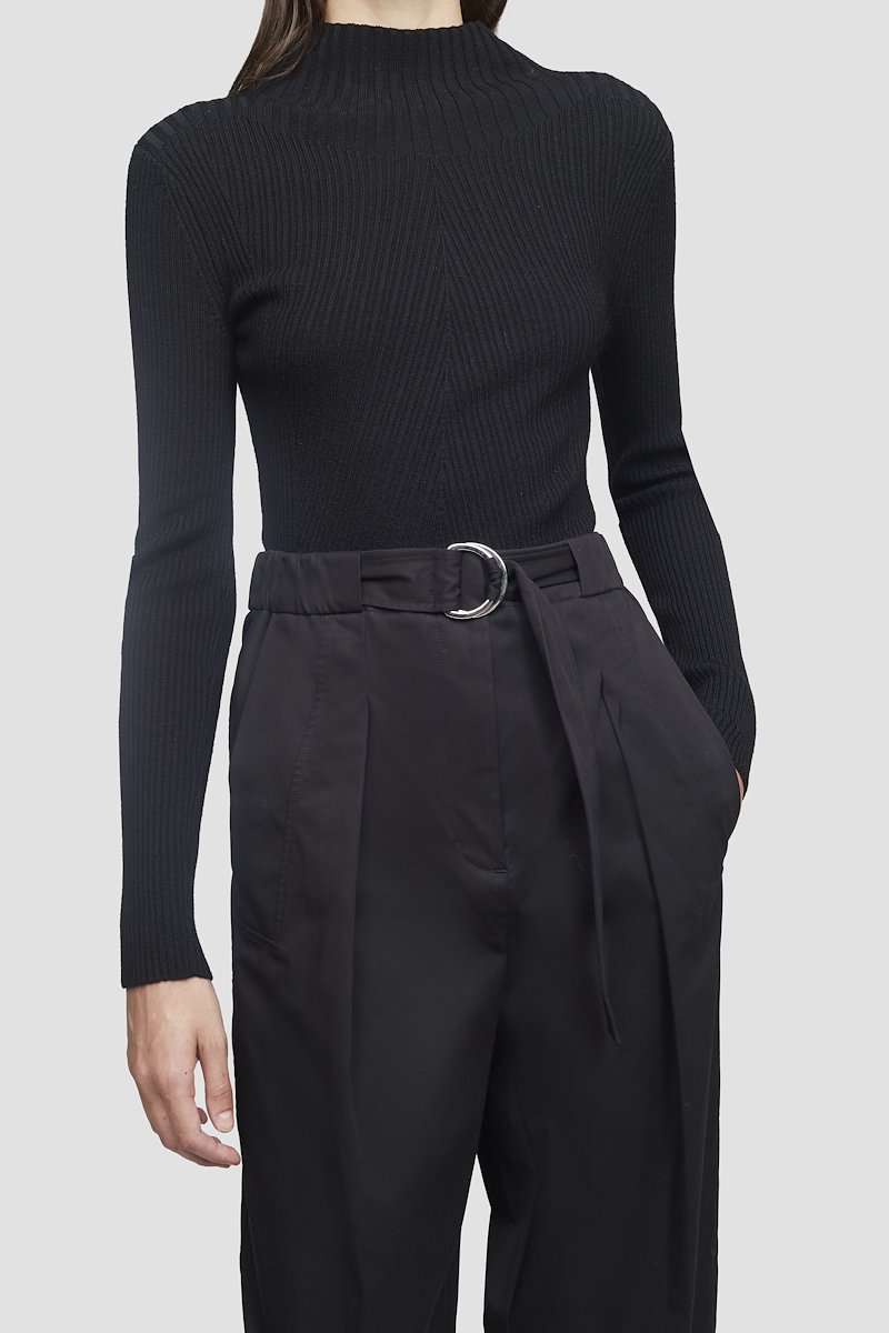 Twill Belted Utility Pant-black #1 Twill Belted Utility Pant, BLACK Synthetic->Triacetate TWILL UTILITY BELTED PANTS W ROLLED CUFF from 3.1 Phillip Lim. - 3