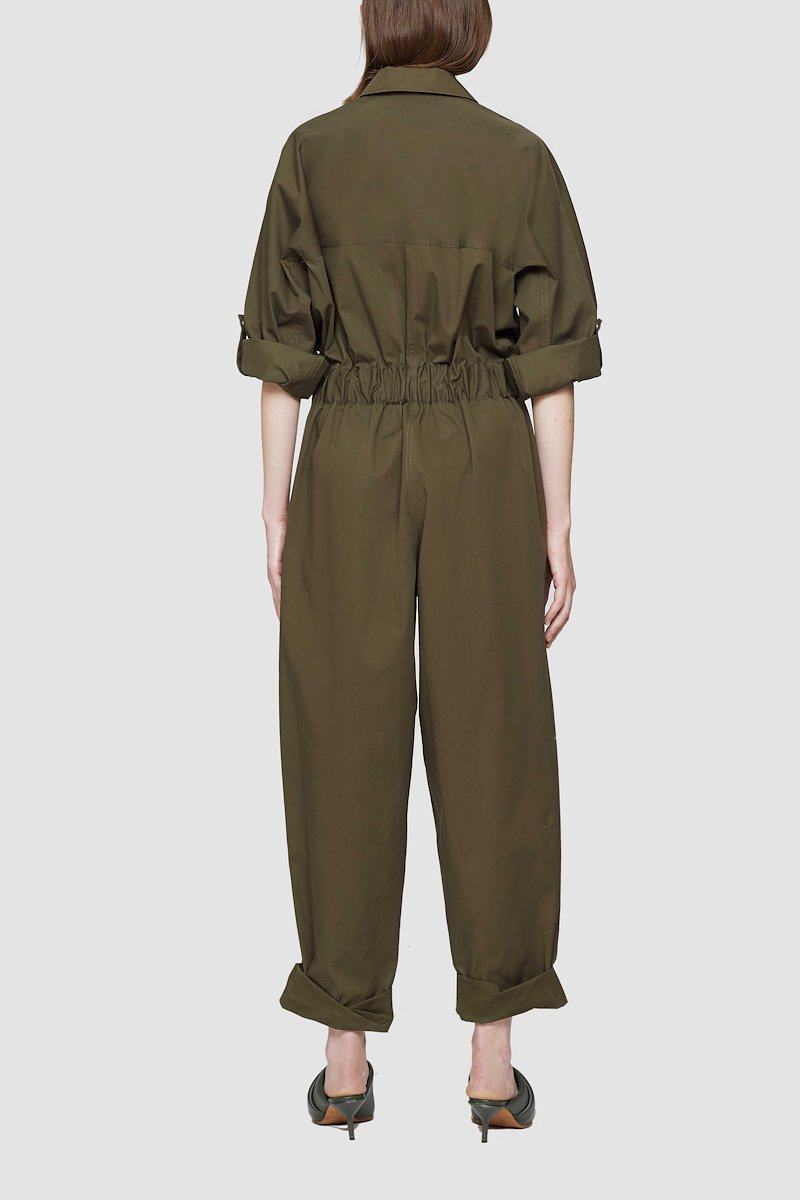 Twill Utility Jumpsuit-green #0 Twill Utility Jumpsuit, OLIVE Synthetic->Triacetate LS TWILL UTILITY JUMPSUIT from 3.1 Phillip Lim. - 2