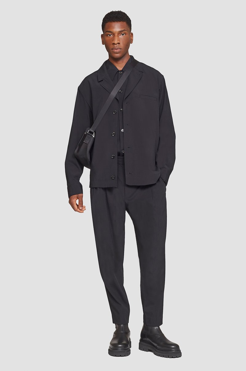 Unconstructed Shirt Jacket-black #0 Unconstructed Shirt Jacket, BLACK Wool or fine animal hair->Wool Unconstructed Shirt Jacket from 3.1 Phillip Lim. - 0