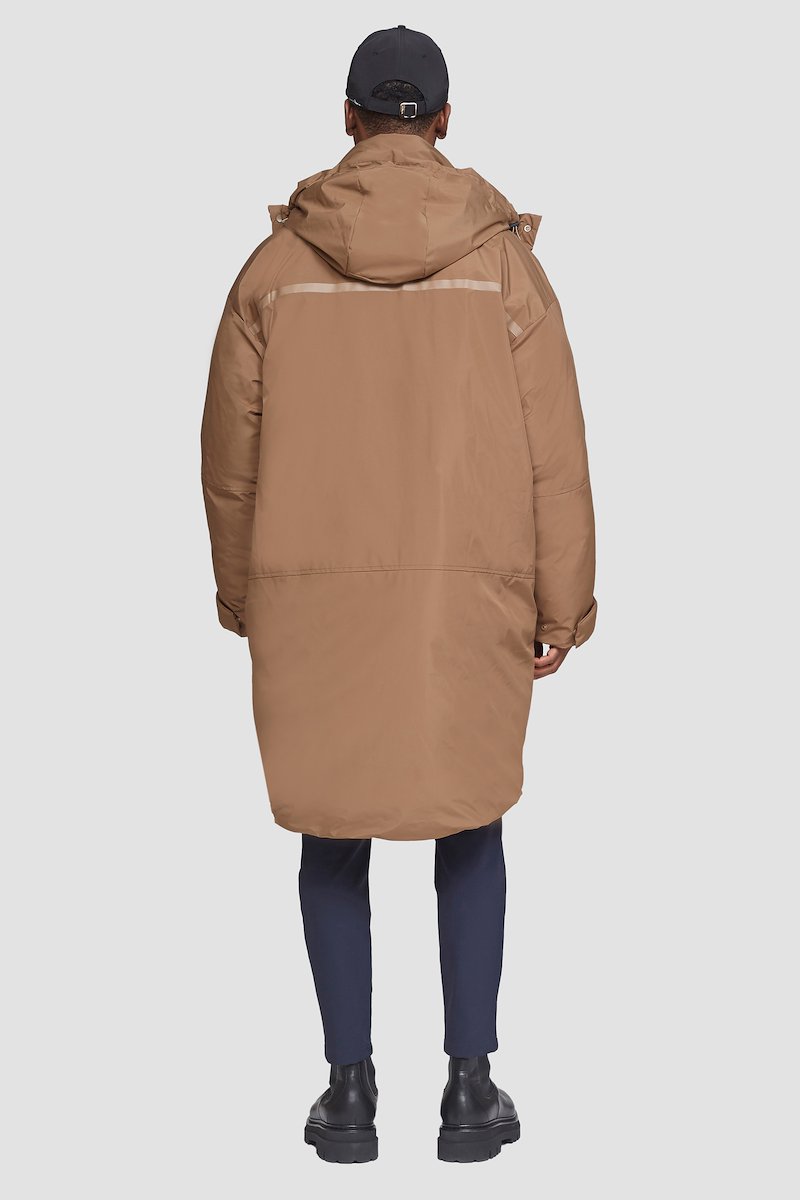 Unisex Duvet Parka-neutrals #0 Unisex Duvet Parka, Watnut Duvet oversized parka from 3.1 PHILLIP LIM featuring detachable hood, high neck, front press-stud and zip fastening, long sleeves, two handwarmer pockets, curved hem and water-repellent.- 4