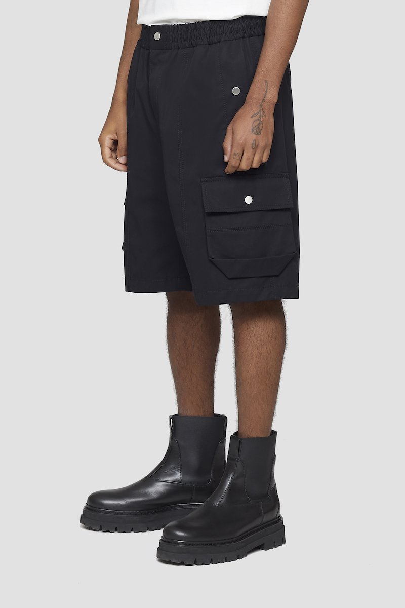 Utility Cargo Shorts-black #1 Utility Cargo Shorts, You've always had a practical approach to style. With multiple pockets, these utility cargo shorts from 3.1 Phillip Lim are functional and fashionable. The best of both worlds. Featuring a button fastening, flap pockets and a knee length. - 1