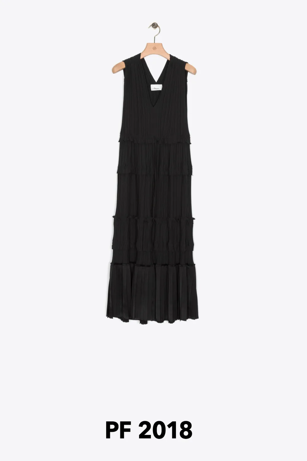 v neck pleated midi dress