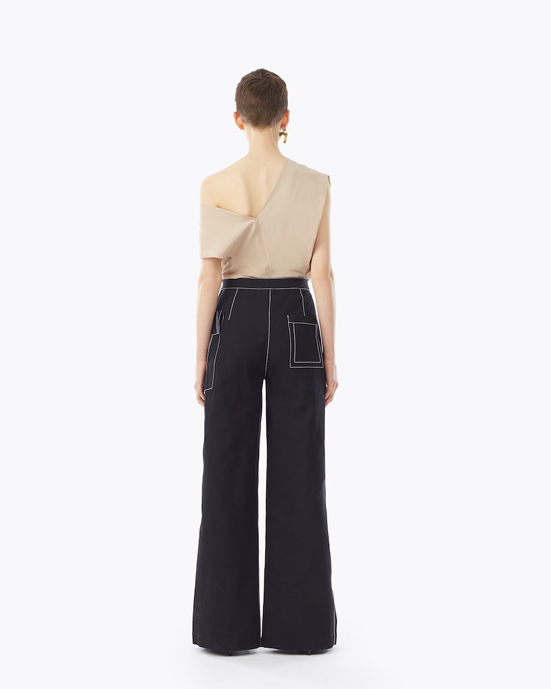 wide leg dark denim