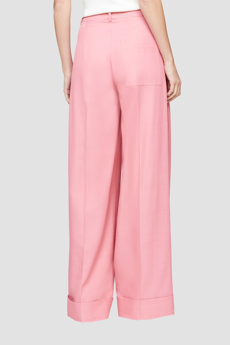 Wide Leg Pant-pink #1 Wide Leg Pant, Can you imagine the look on Regina George's face when you show up with these 3.1 Phillip Lim trousers? Constructed from wool and boasting a rose-pink hue, this pair will be the reason for all the chit-chat around you. Sorry, Regina, you're no longer the leader. Featuring darts at the waist, turn up hems, belt loops, a high waist, a button & zip fastening, a wide leg, side pockets and a rear patch pocket.- 3